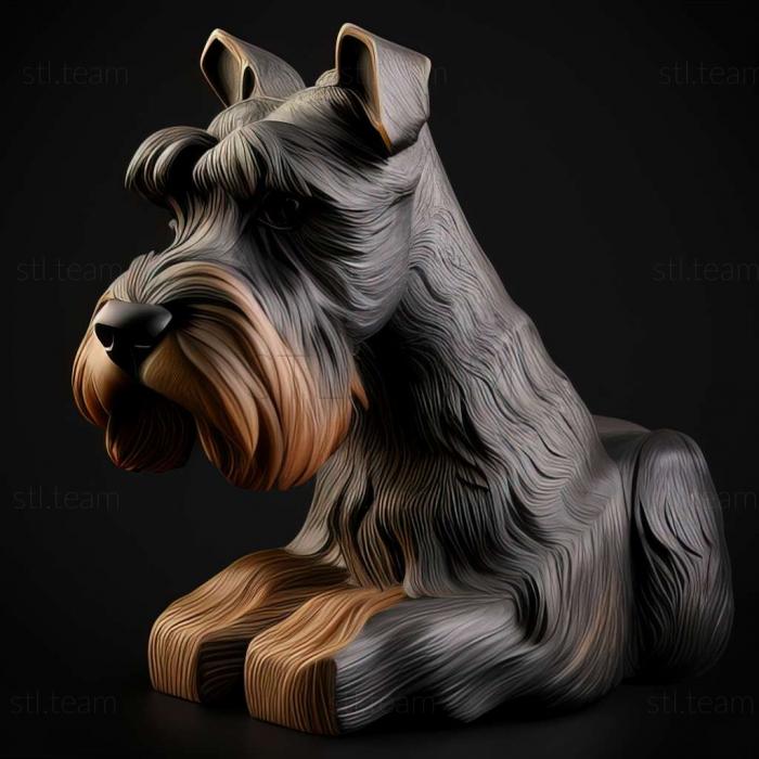 3D model Zwergschnauzer dog (STL)